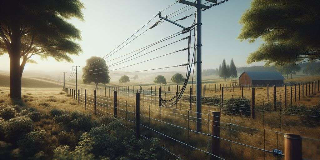 electric fence in rural setting