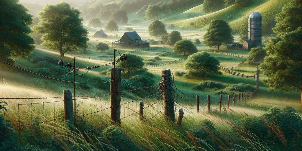 electric fence in rural setting