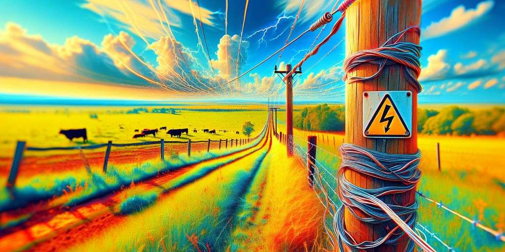 electric fence in rural setting