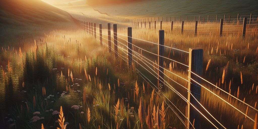 electric fence in rural landscape