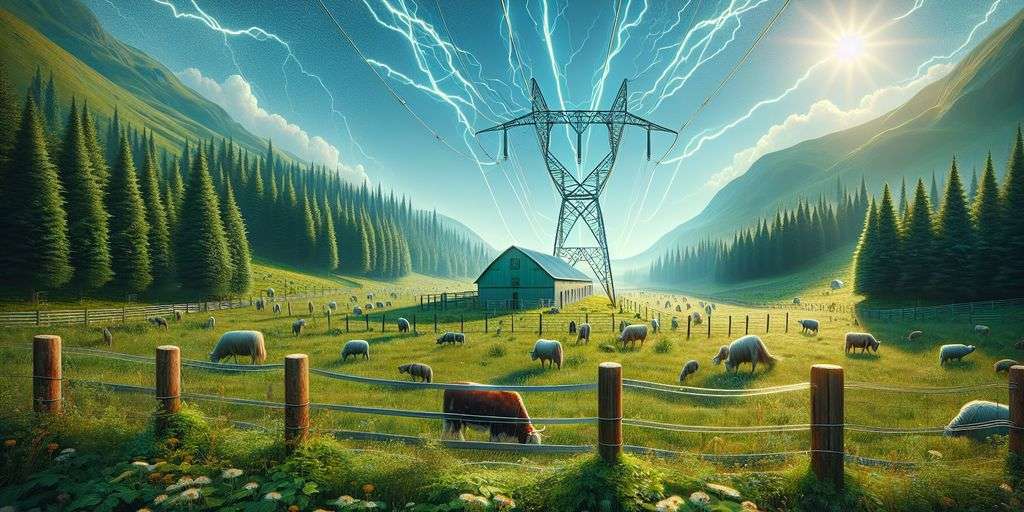 electric fence in rural setting