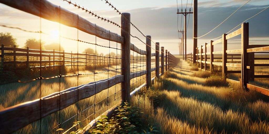 electric fence in rural setting with visible flaws