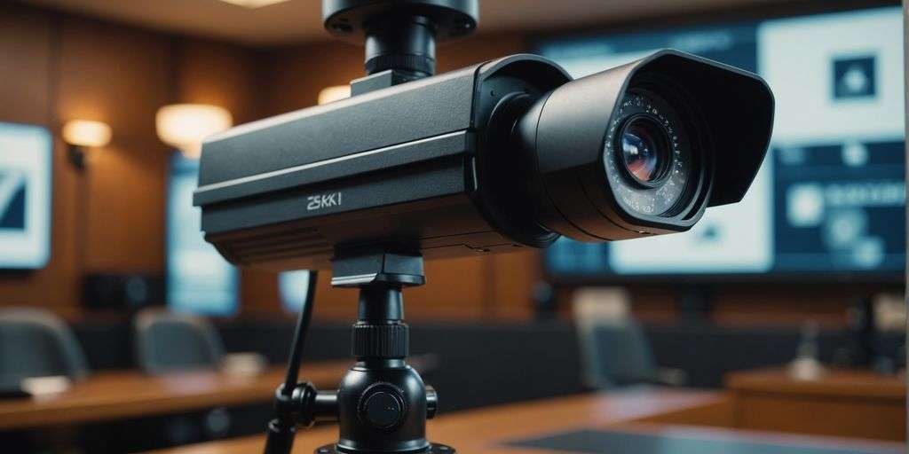 CCTV camera and legal scales, privacy laws focus