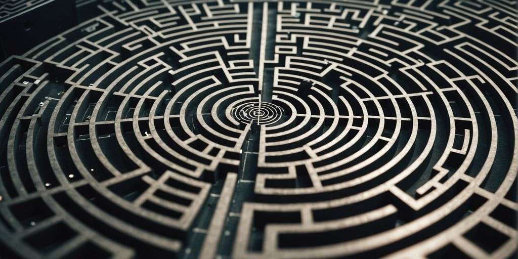 Maze with wired and wireless symbols on opposite ends.