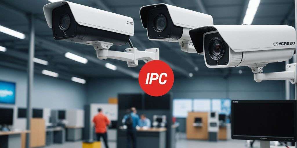 Analogue and IP CCTV cameras side by side.