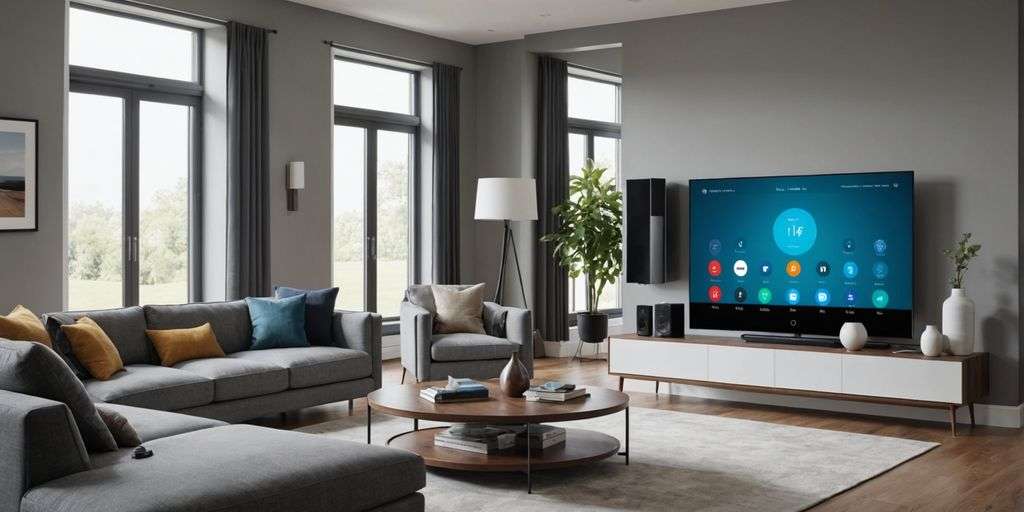 Unified smart home system in a modern living room