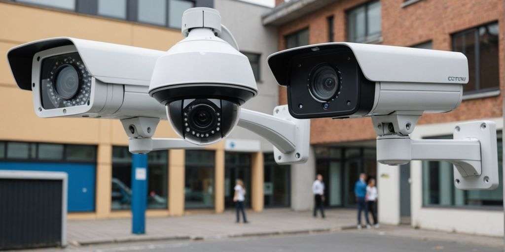 Analogue and IP CCTV cameras side by side