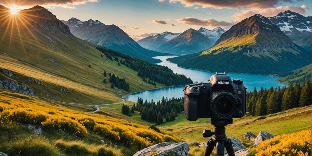 High-definition camera capturing vibrant landscape