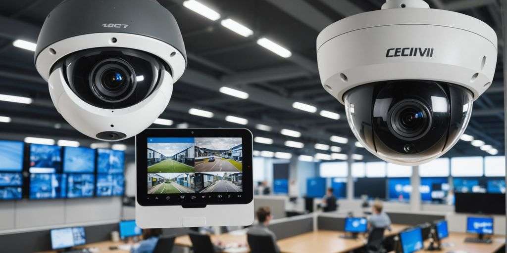 Analogue and IP CCTV cameras side by side