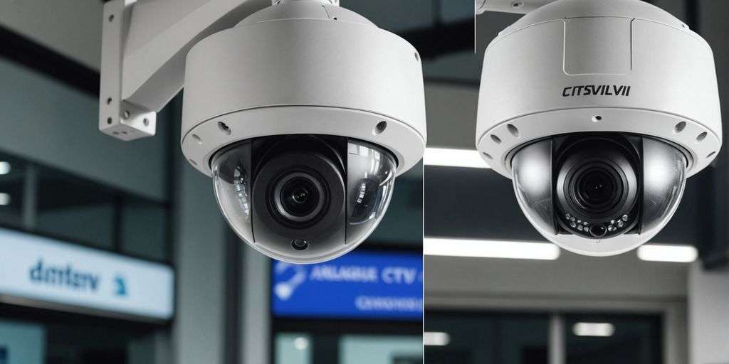 Analogue and IP CCTV cameras side by side