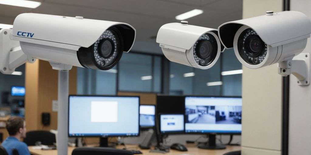 Analogue and IP CCTV cameras side by side.