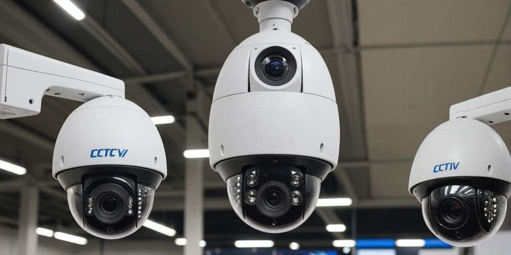 Analogue and IP CCTV cameras side by side.