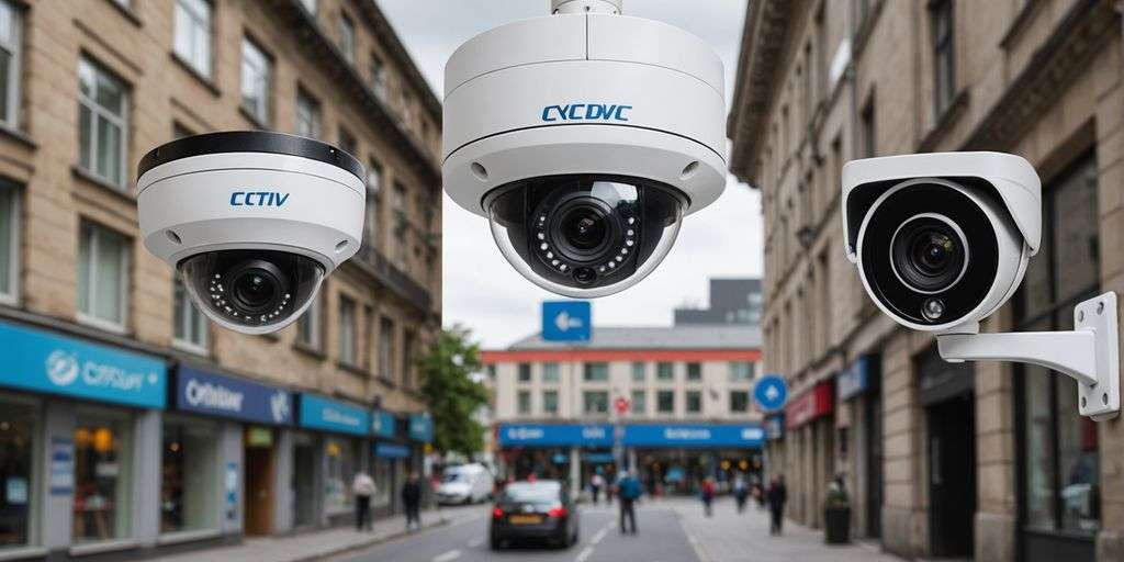 Analogue and IP CCTV cameras side by side.