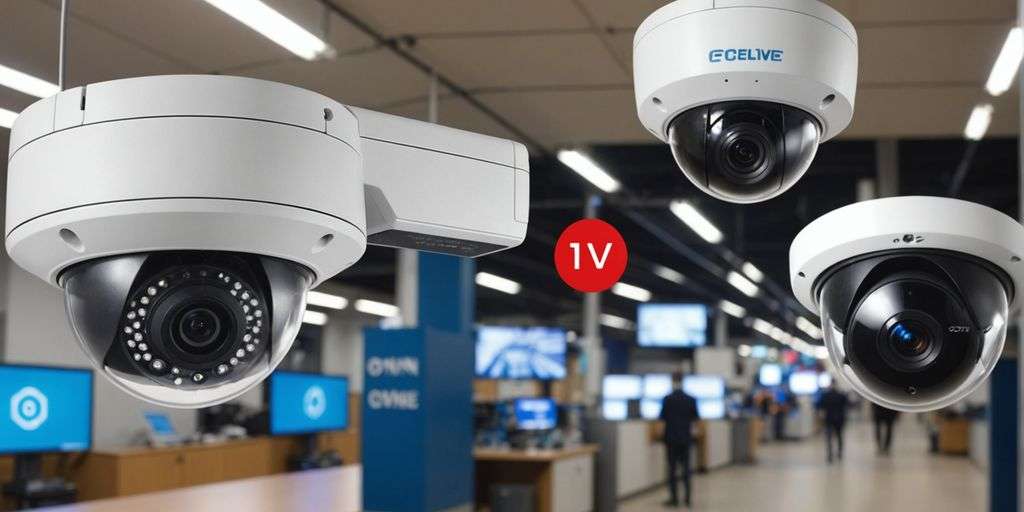 Analogue and IP CCTV cameras side by side.