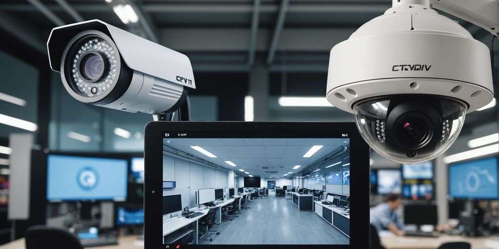 Analogue and IP CCTV cameras side by side.