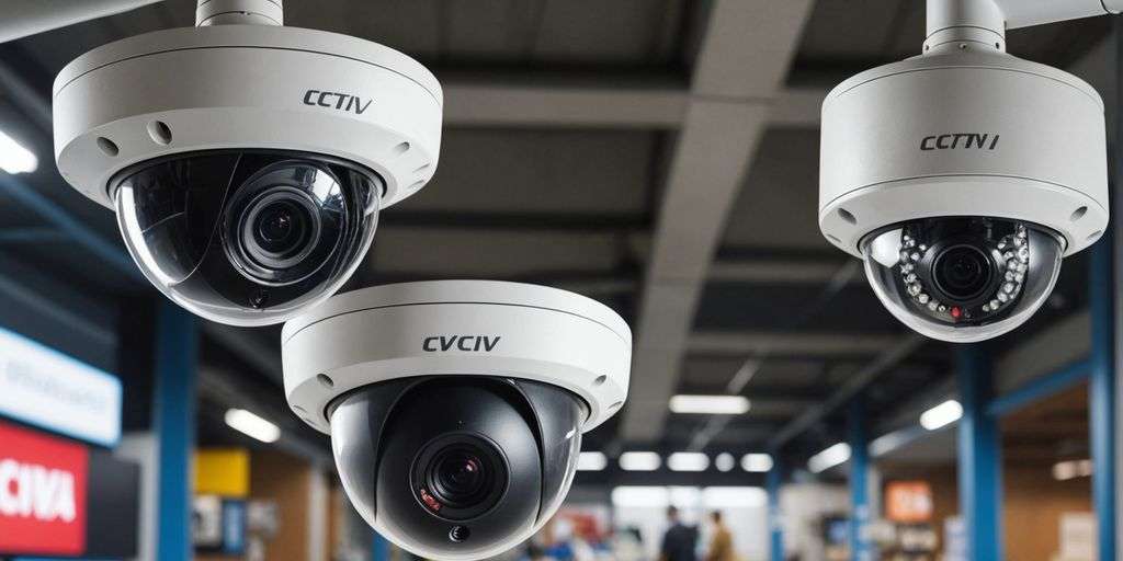Analogue and IP CCTV cameras side by side.