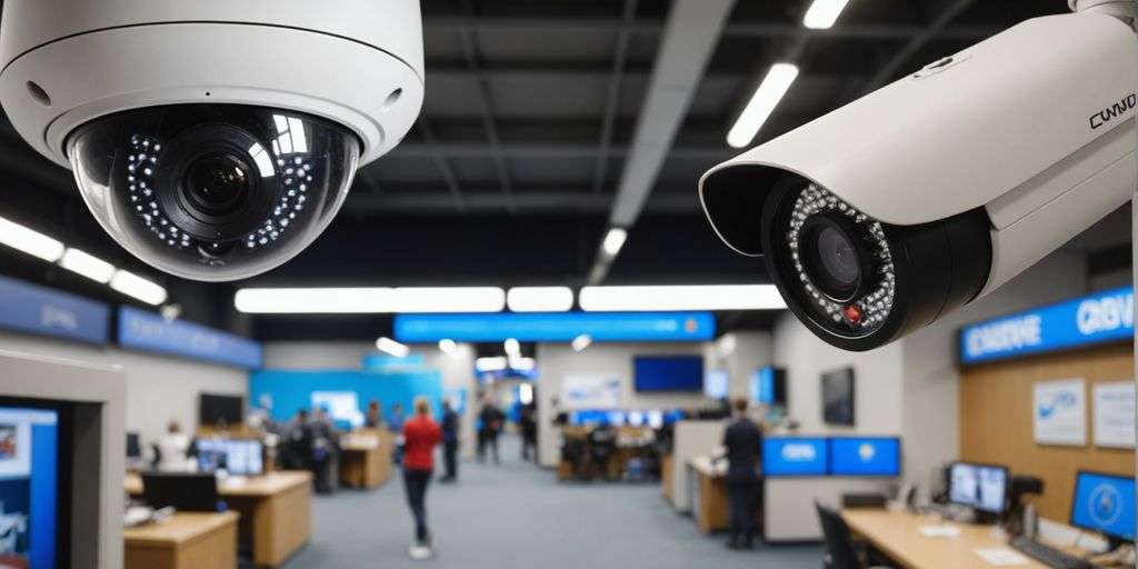 Analogue and IP CCTV cameras side by side.