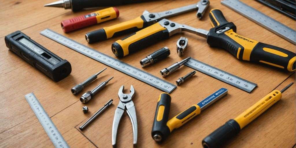 Workbench with essential installation tools