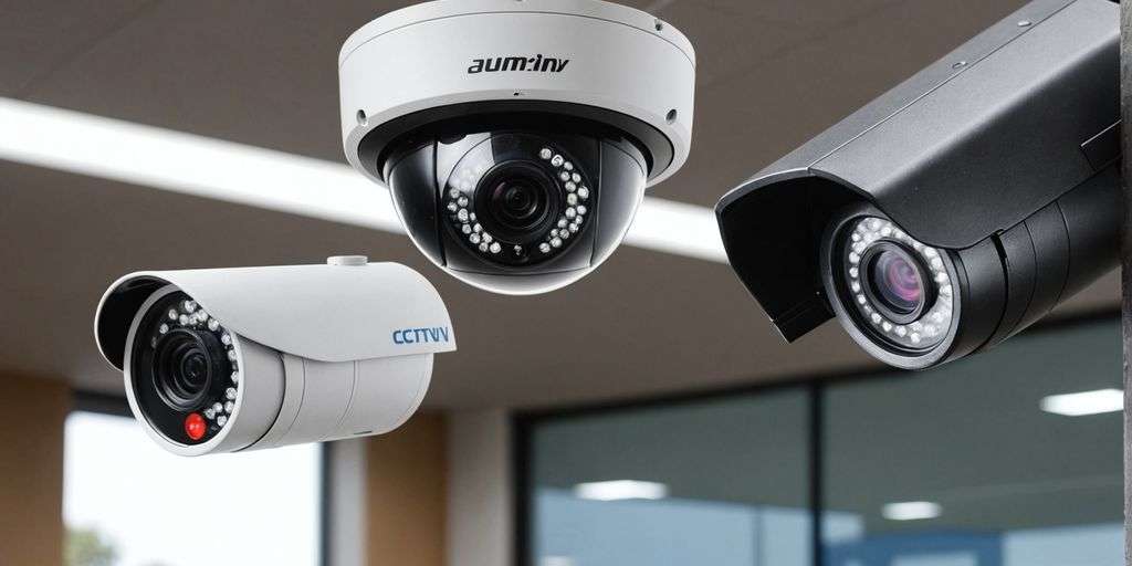 Wired and wireless CCTV cameras side by side