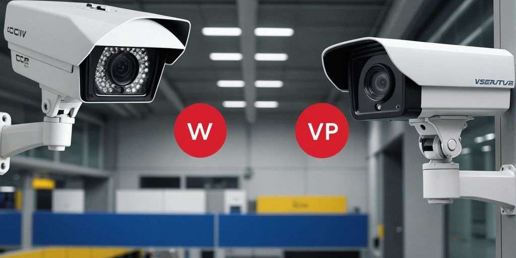 Analogue and IP CCTV cameras side by side